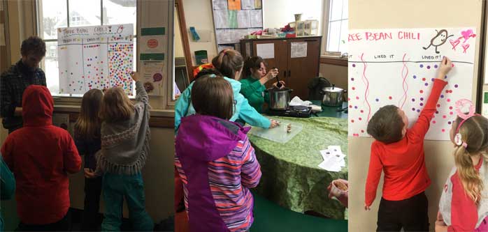 Students taste test dry bean chili and loved it