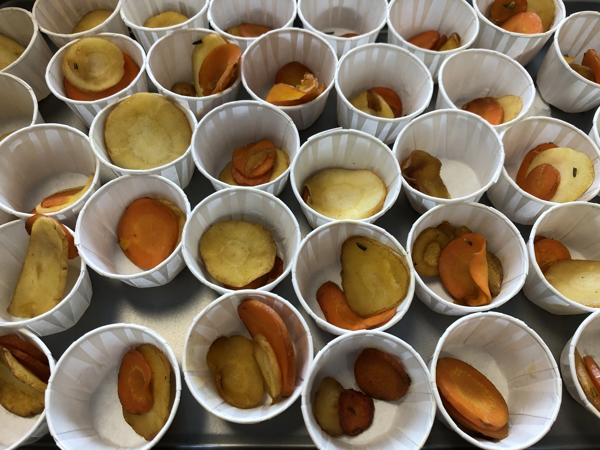 honey glazed parsnips and carrots taste test samples