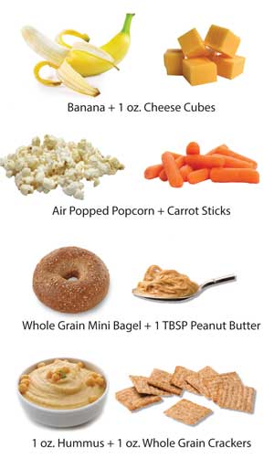 Snack and portion size suggestions