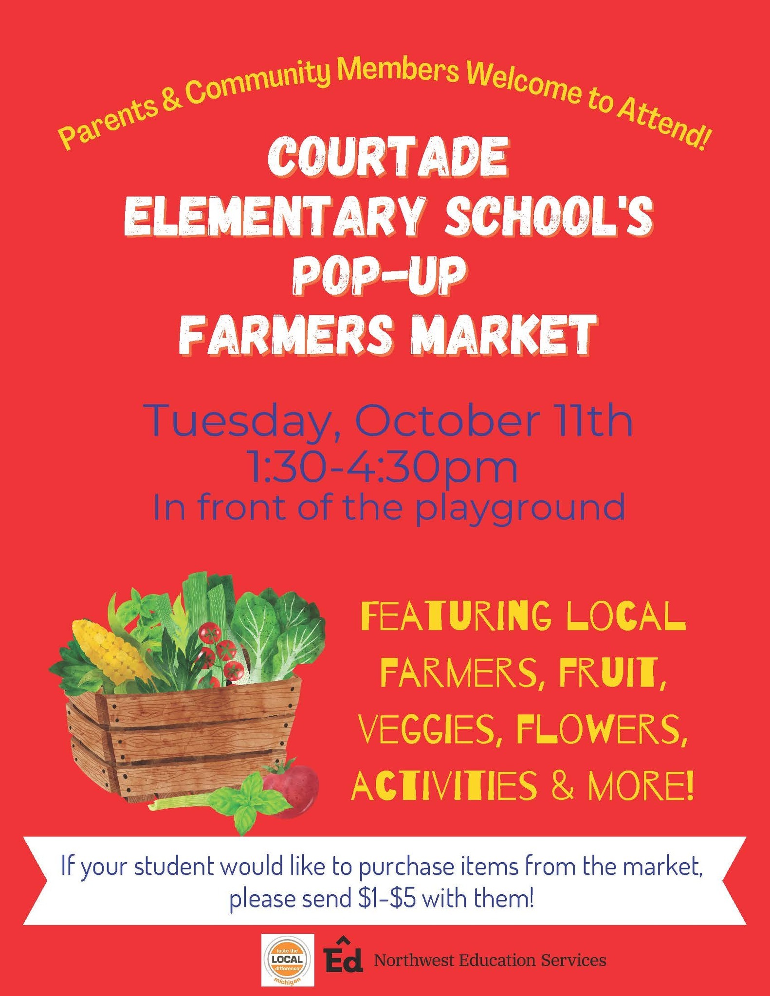 Courtade Pop-Up Farmers Market will take place on October 11 from 1:30 p.m. to 4:30 p.m.