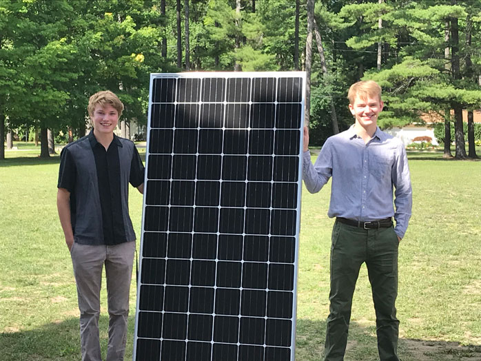 Student Co-Leaders of the CHS Solar Panel Project - Martin Chown and Elliott Smith