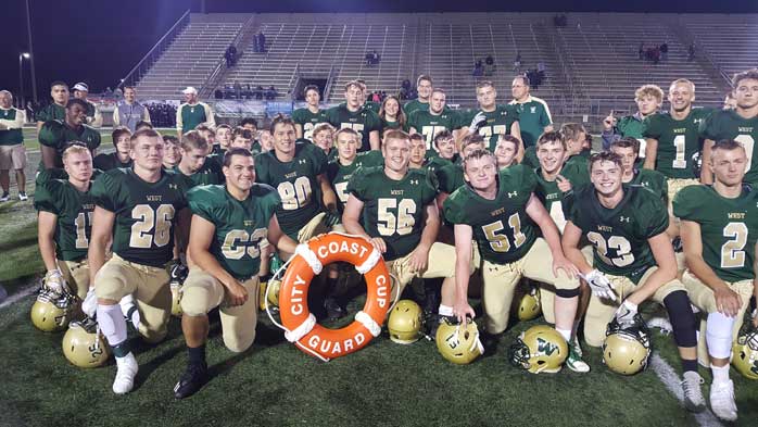 WSH football team before the US Coast Guard Cup football game