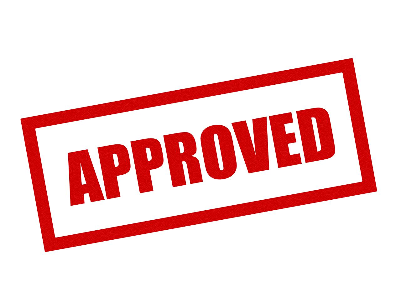 Approved stamp in red ink